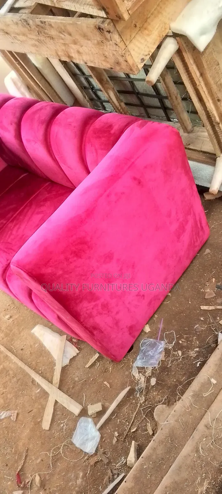 Red  High Density Fabric Sofa Seat