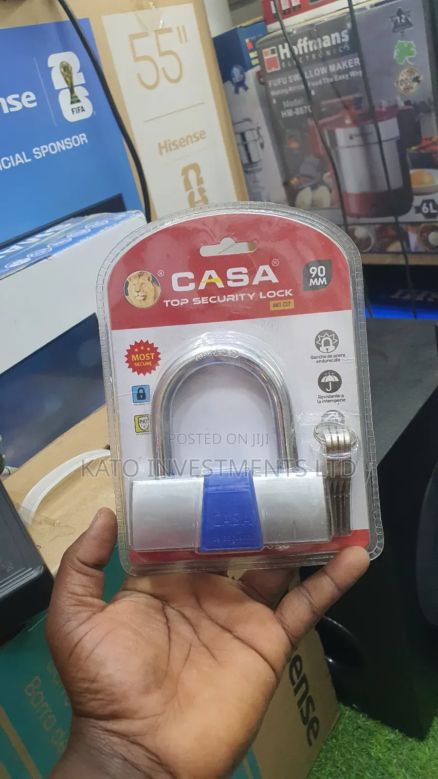 Casa Nickel Plated Padlock 90mm Lock And 3 Keys