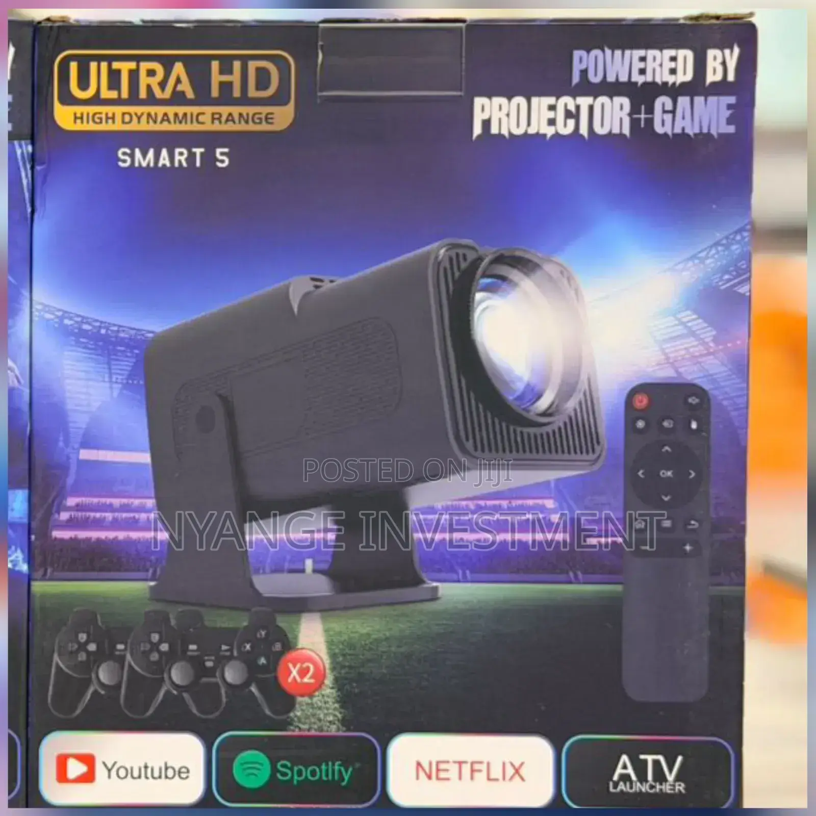 Borrego Smart 5 Portable Projector With Dual Built-in Game Console