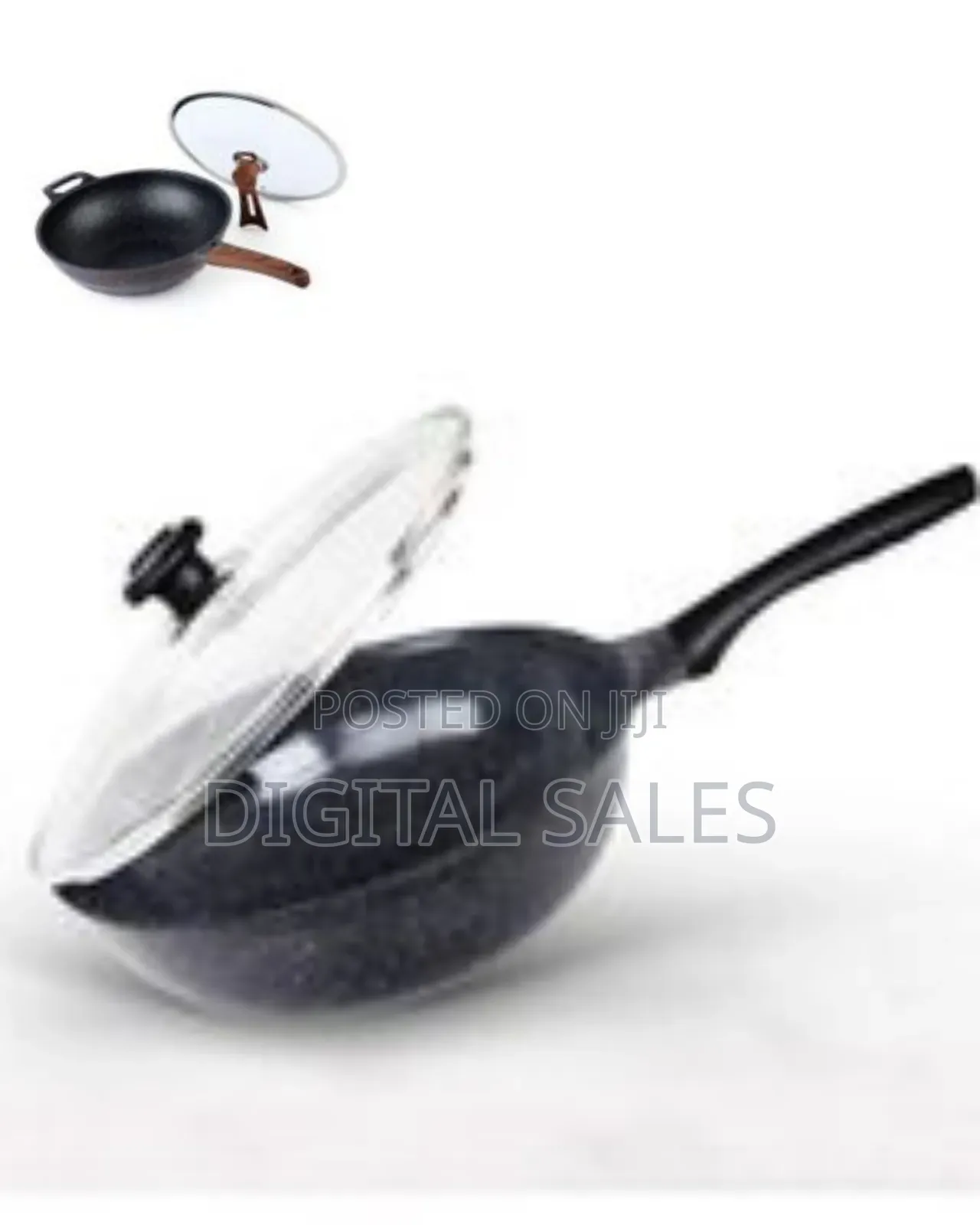Premium Non-Stick Wok With Standing Glass