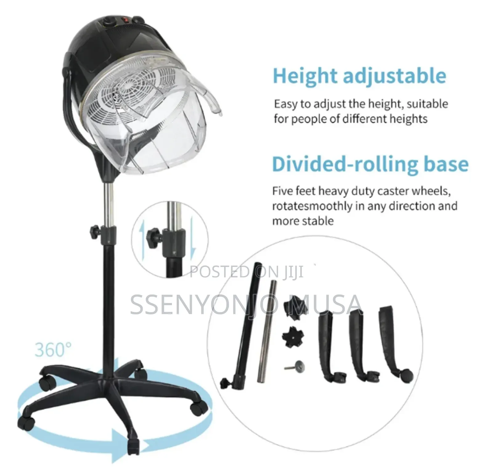 Original Electronic Stand Hair Dryer - 1000w, Chrome-Plated-