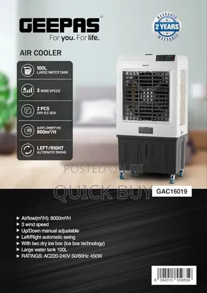 Geepas 100 L Air Cooler (Model Gac16019).
