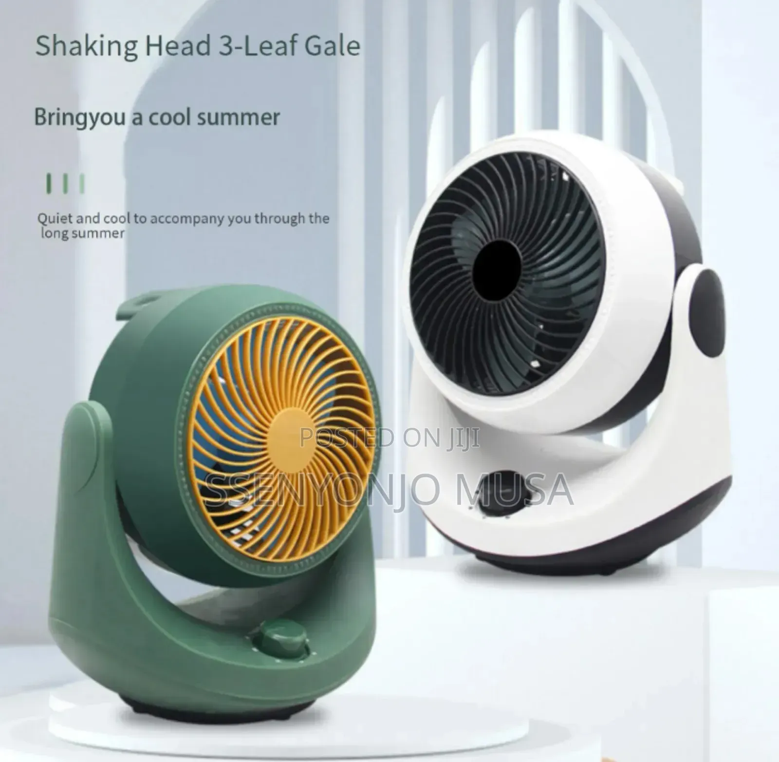 Ruikaduo Electric Air Circulation Fan – White/Green | Powerful Cooling