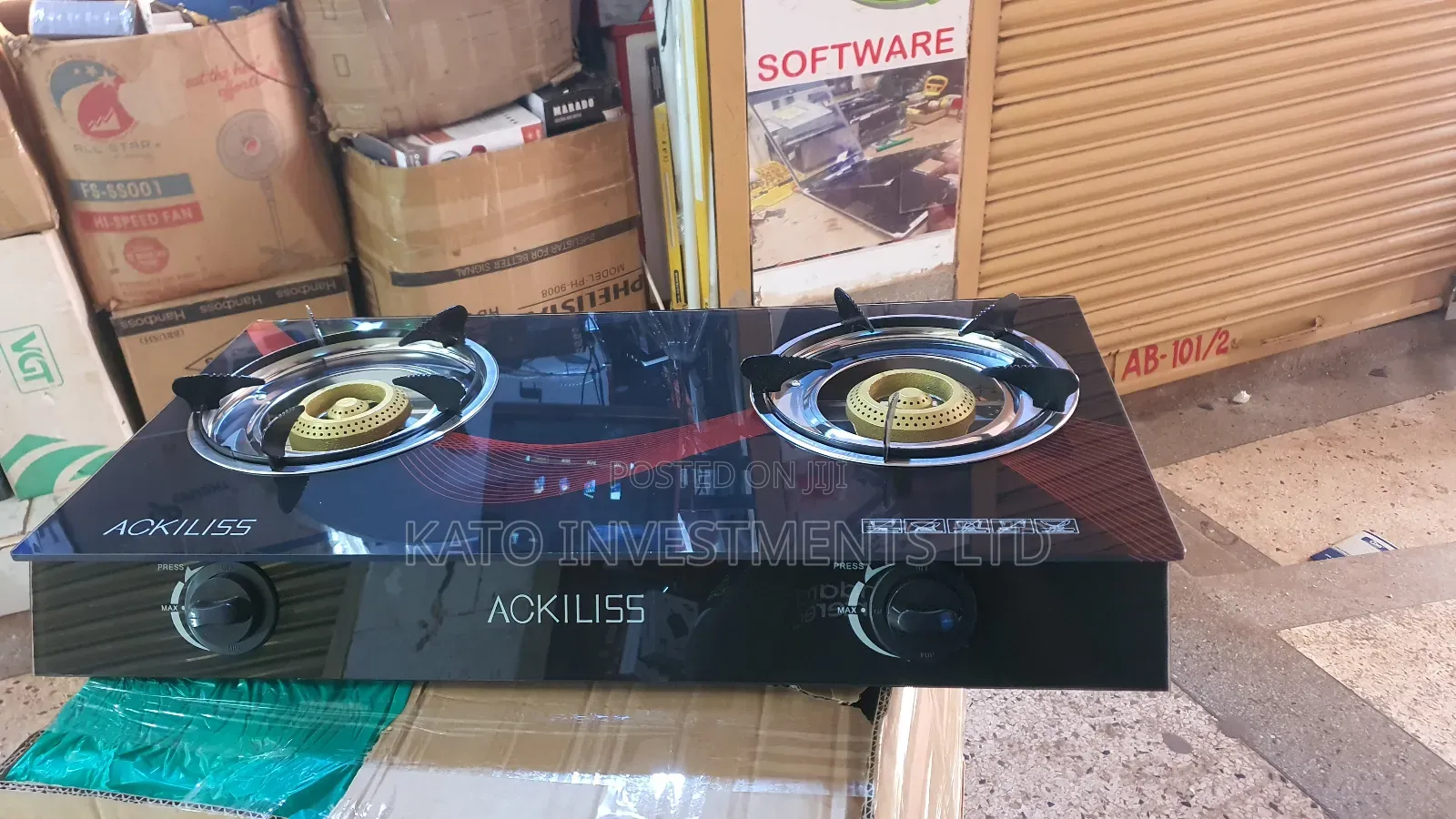 Ackiliss Home Cooking Gas Stove Double Glass
