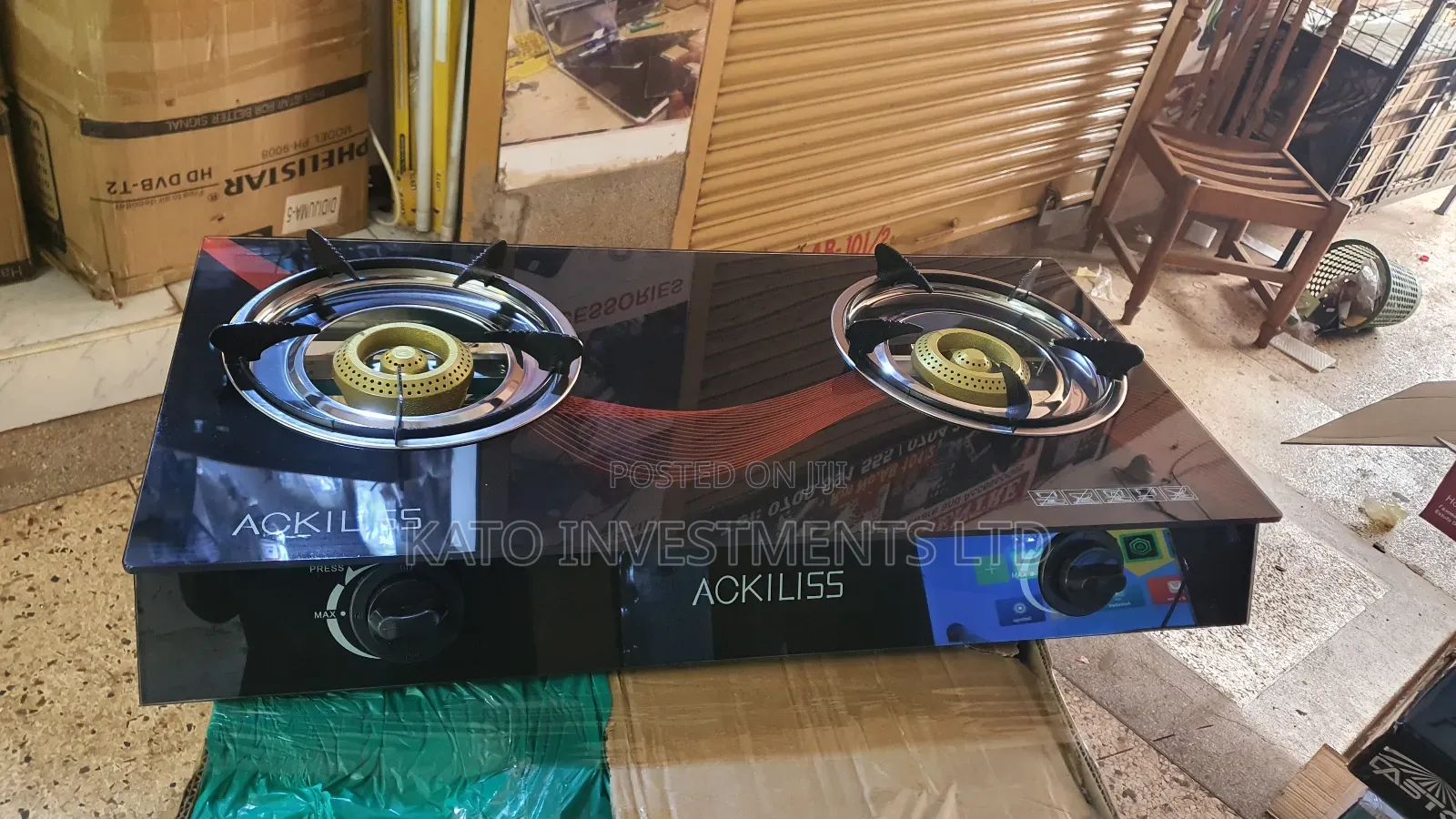 Ackiliss Home Cooking Gas Stove Double Glass