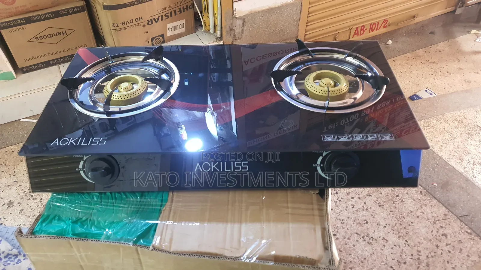 Ackiliss Home Cooking Gas Stove Double Glass