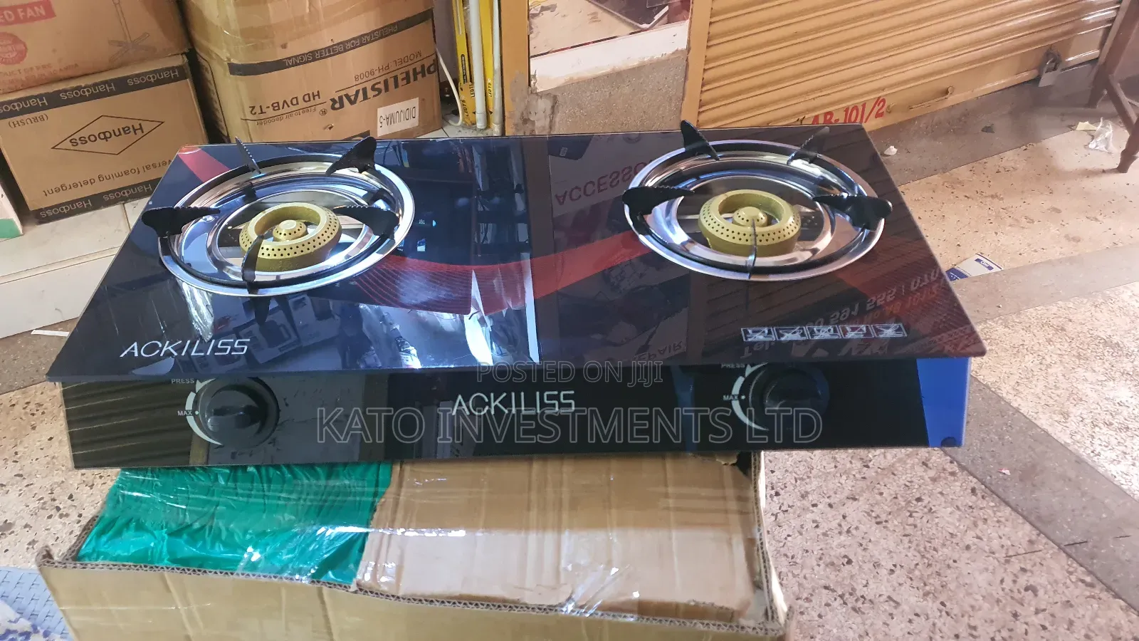 Ackiliss Home Cooking Gas Stove Double Glass