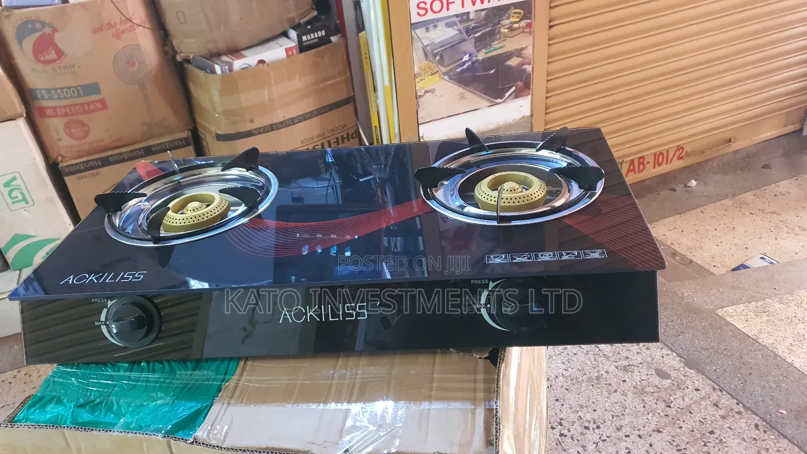 Ackiliss Home Cooking Gas Stove Double Glass