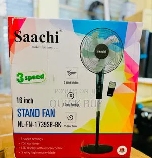 Saachi 16 Inch Stand Fan (Model Nl-Fn-1739sr-Bk).
