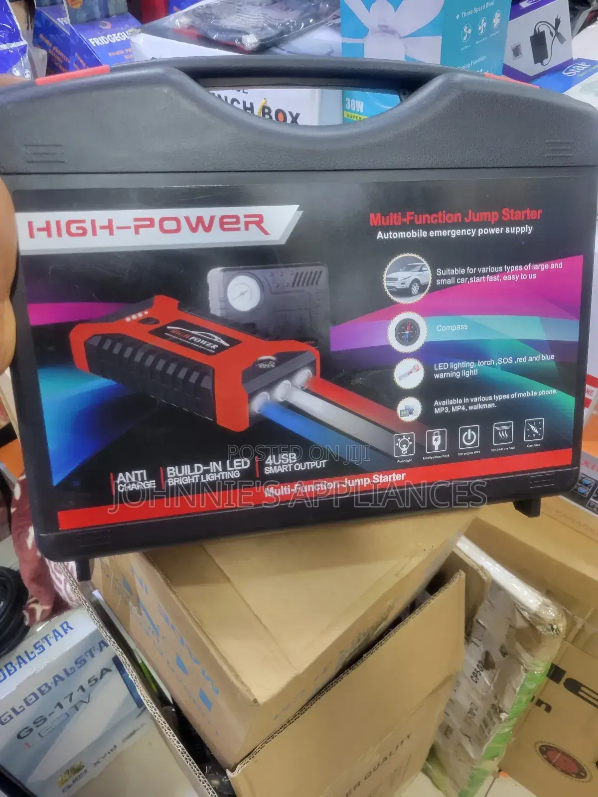 Portable Car Jump Starter Power Bank With Air Compressor-Emergency Kit