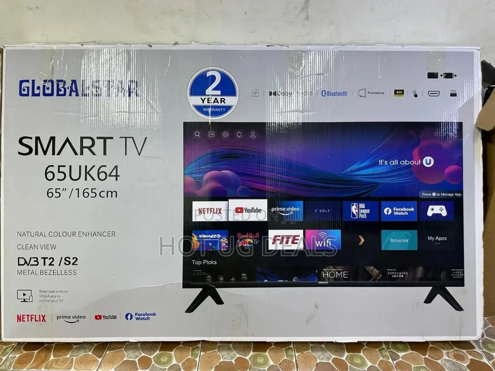 43inch Smart Andriod Framless Tv With Bluetooth, Free To Air