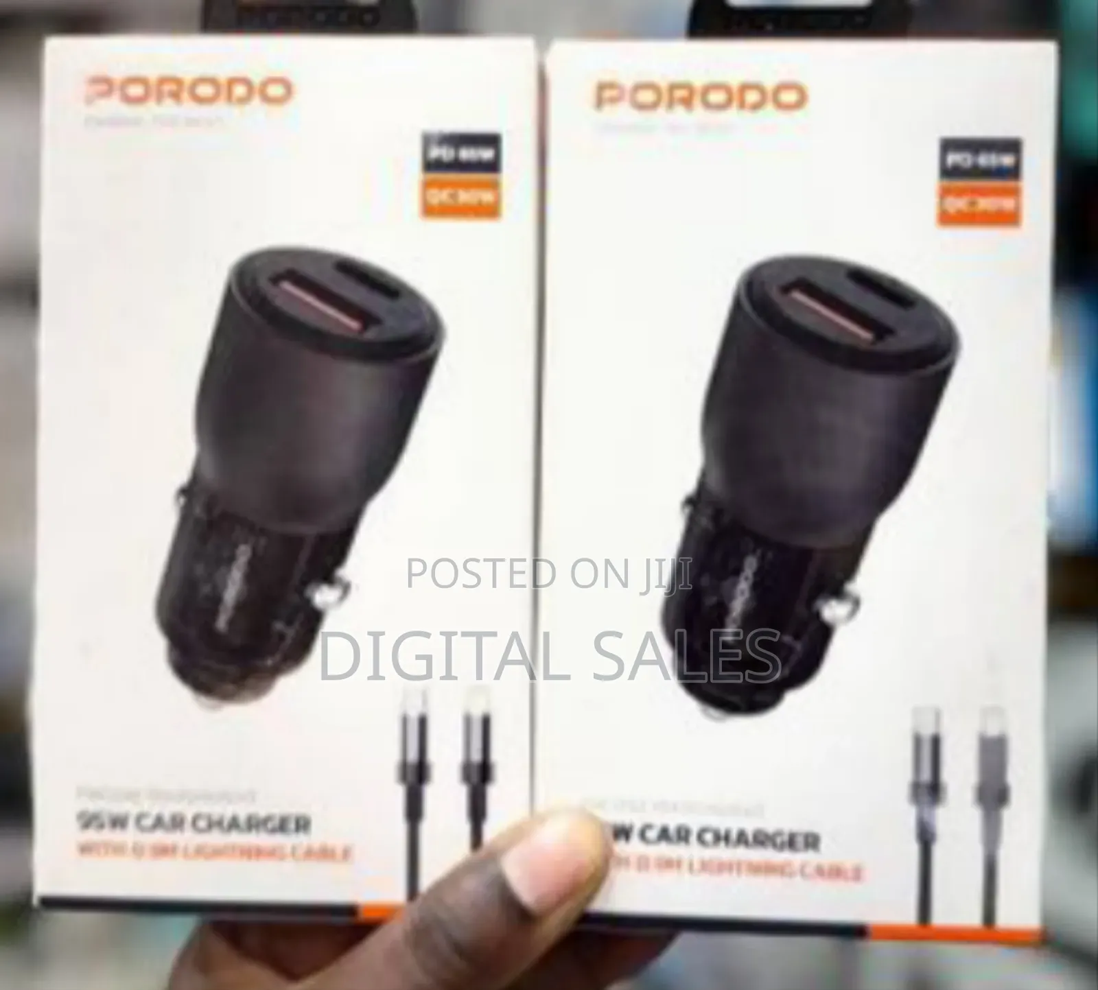 Porodo 95w Car Charger With 0.9m Lightning Cable