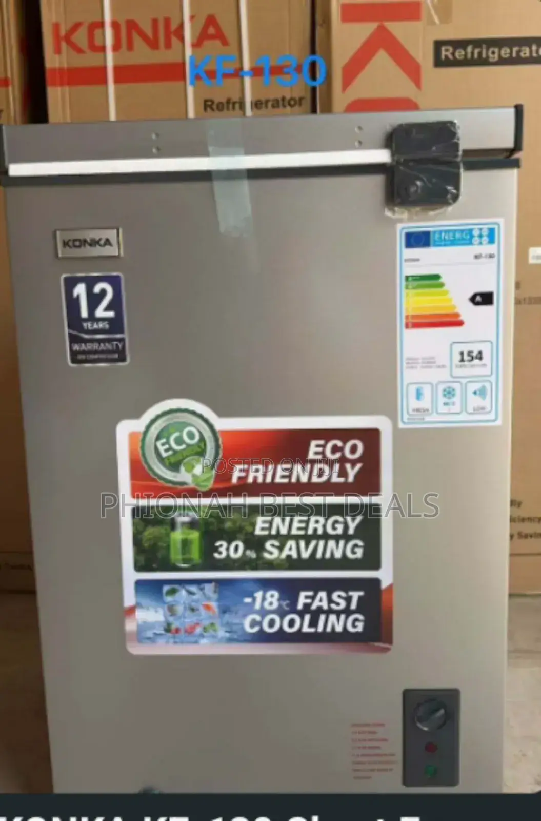 Grey Color Konka Chest Freezer 130ltrs