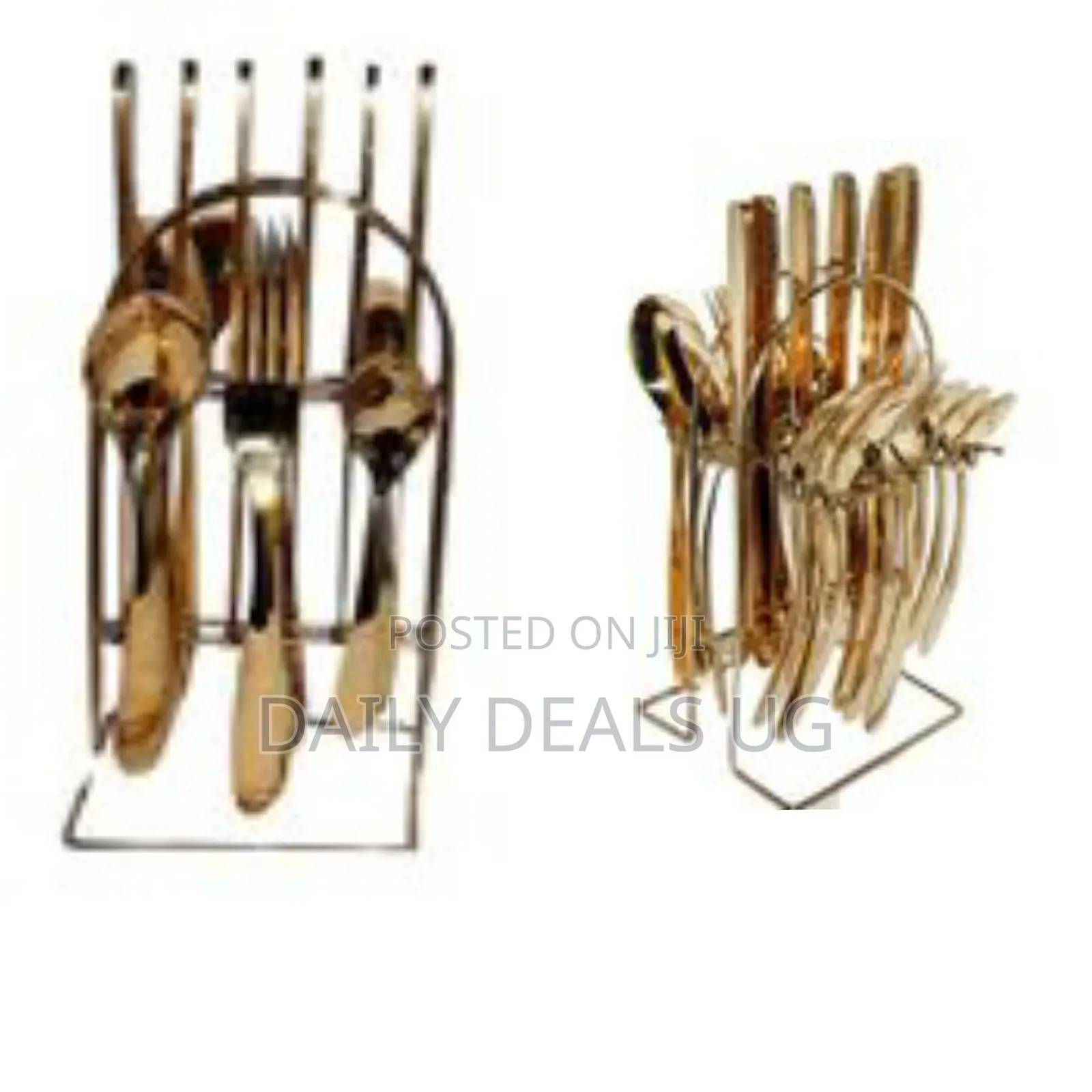 Cutlery (Forks,Spoons Knieves) With a Stand - Gold