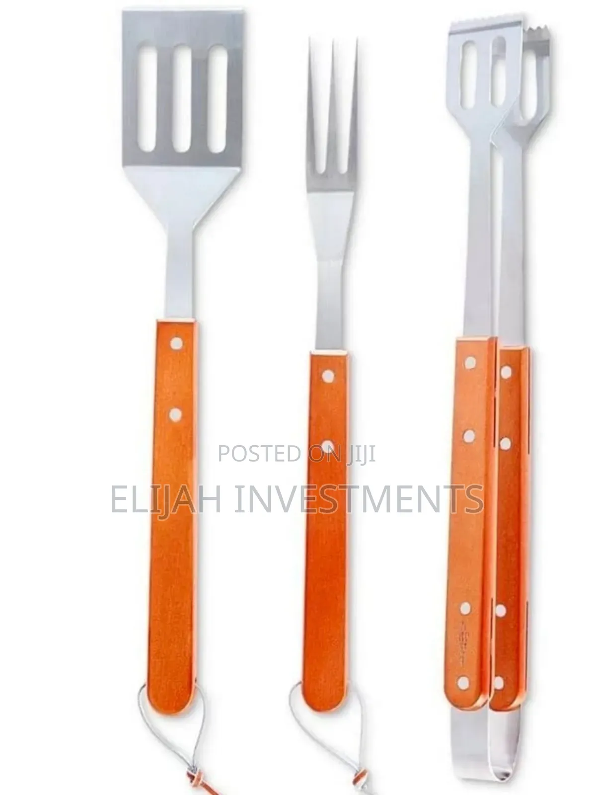 Three-Piece Stainless Steel Barbecue Grilling Tool Set