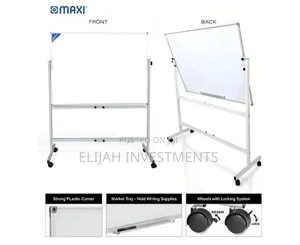 Double-Sided Magnetic Whiteboard With Adjustable Stand