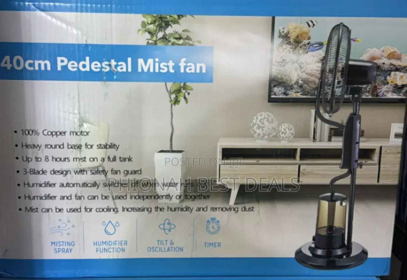 40cm Pedestal Mist Fan