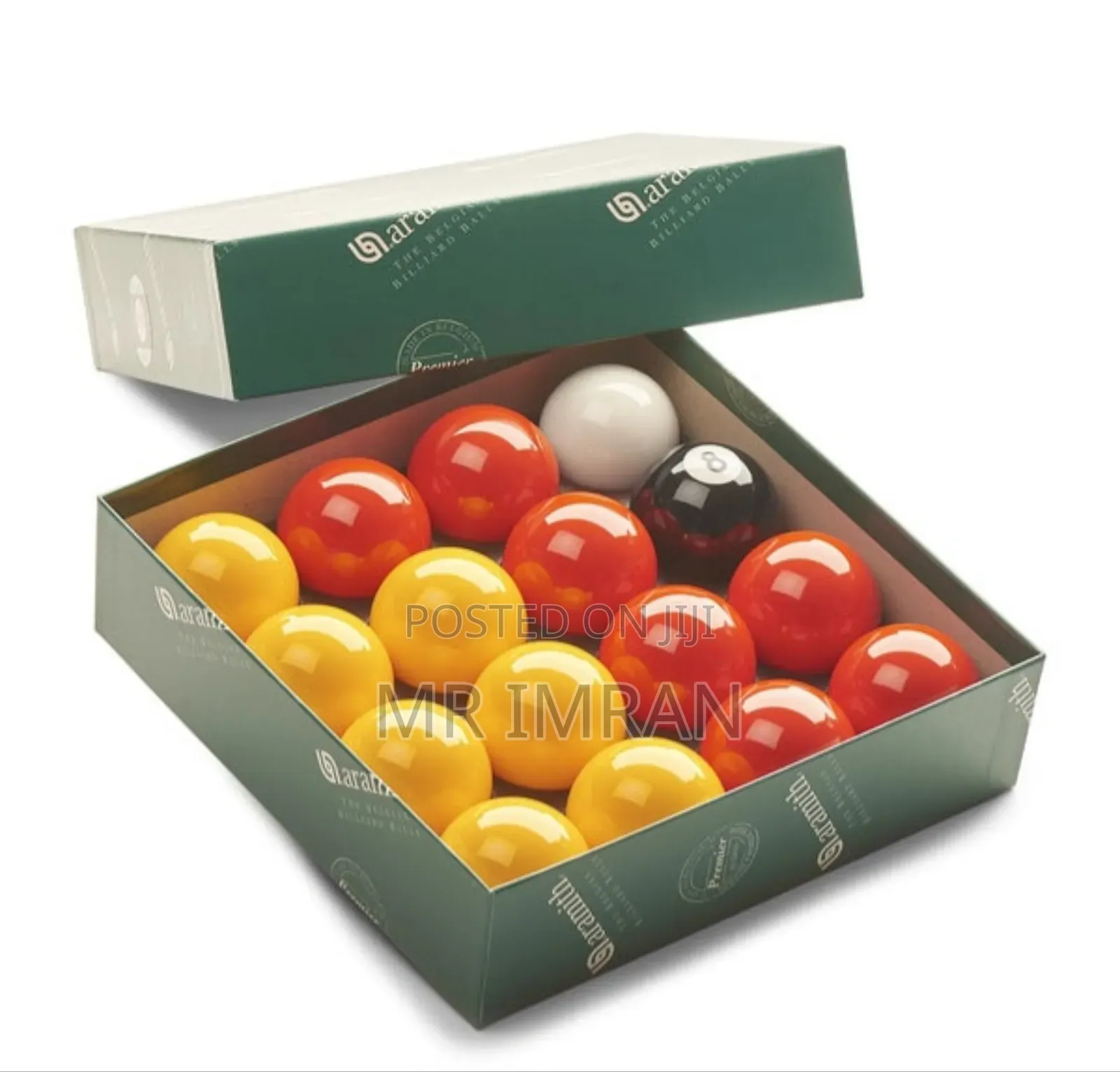 Set of Red and Yellow English Pool Balls.