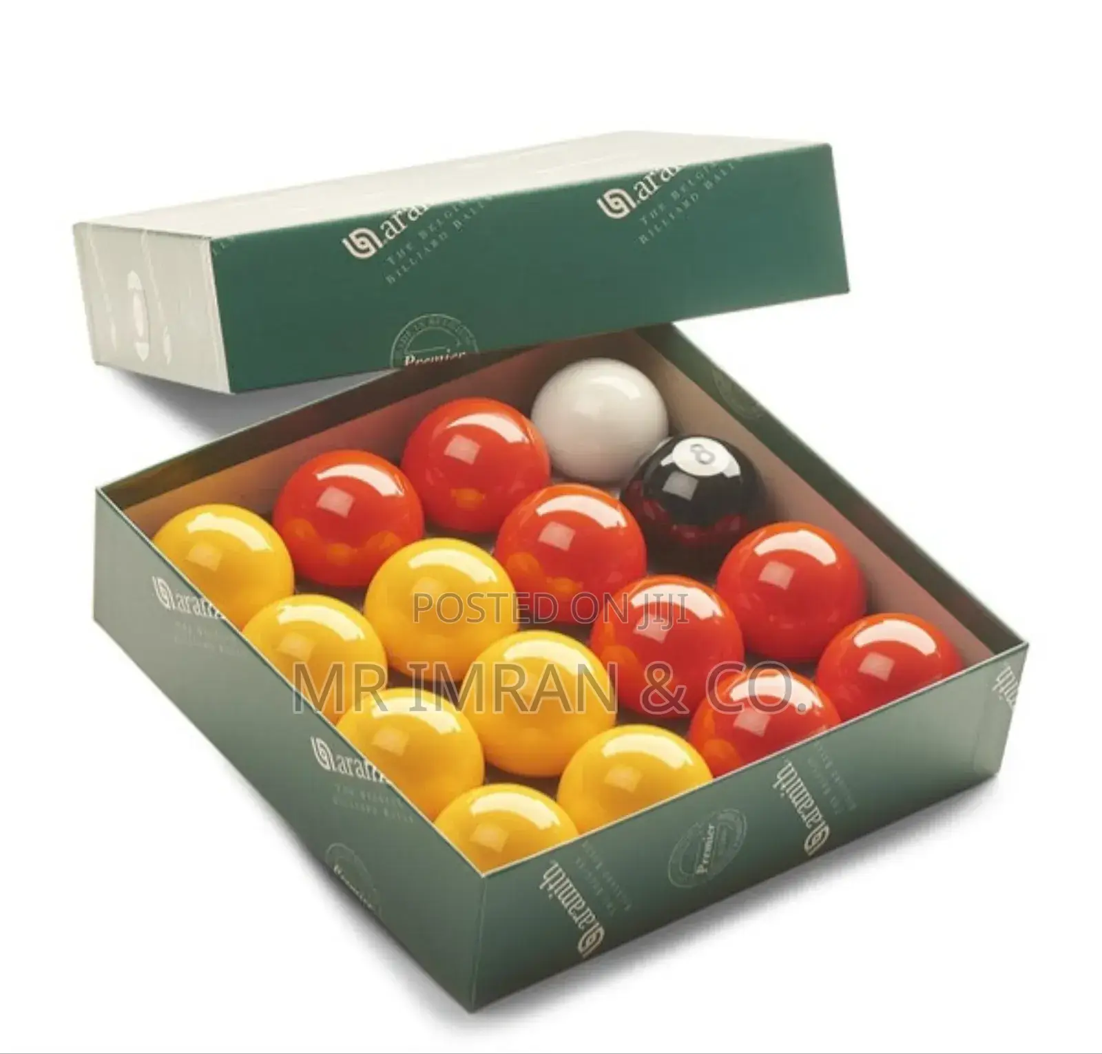 Set of Red and Yellow English Pool Balls.