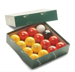Set of Red and Yellow English Pool Balls.