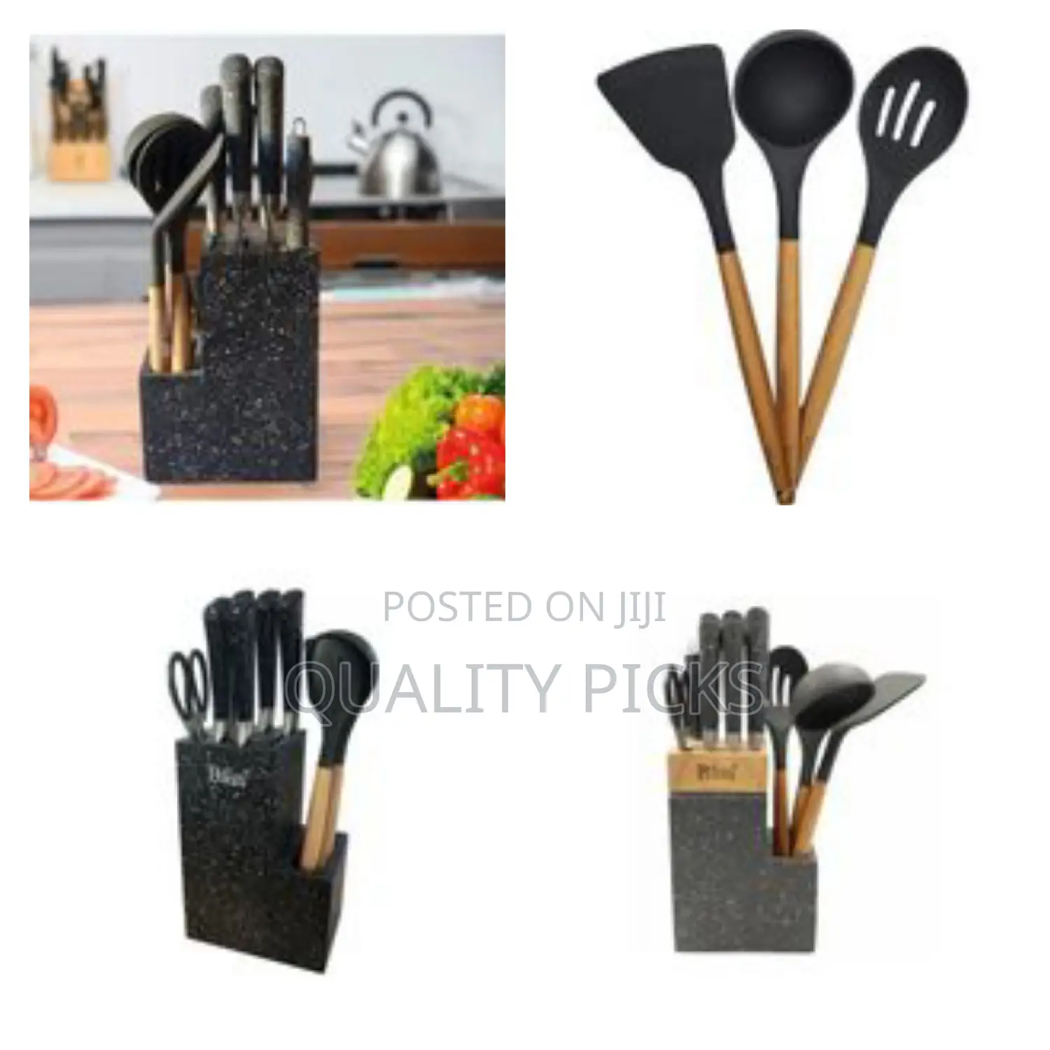 Premium Kitchen Knife and Utensil Block Set (Set of 11
