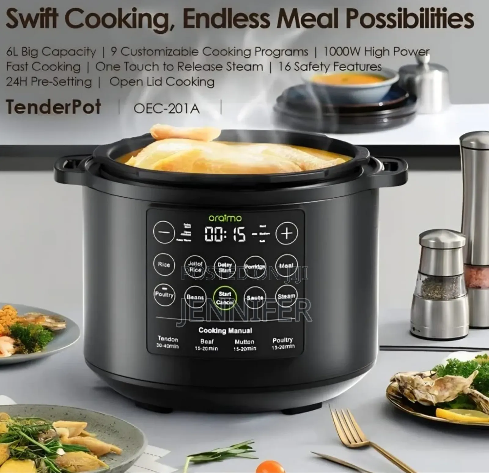 Oraimo Tenderpot Oec-201a Electric Pressure Cooker.