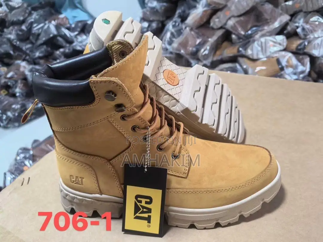 Classic Men Caterpillar Leather Casual Boots In Stock