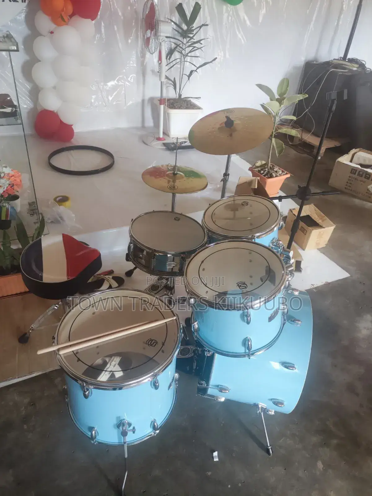 Si Acoustic Drum With Tuner and Pair of Sticks