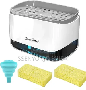 Kitchen Soap Dispenser With Sponge Holder - 12 Oz White