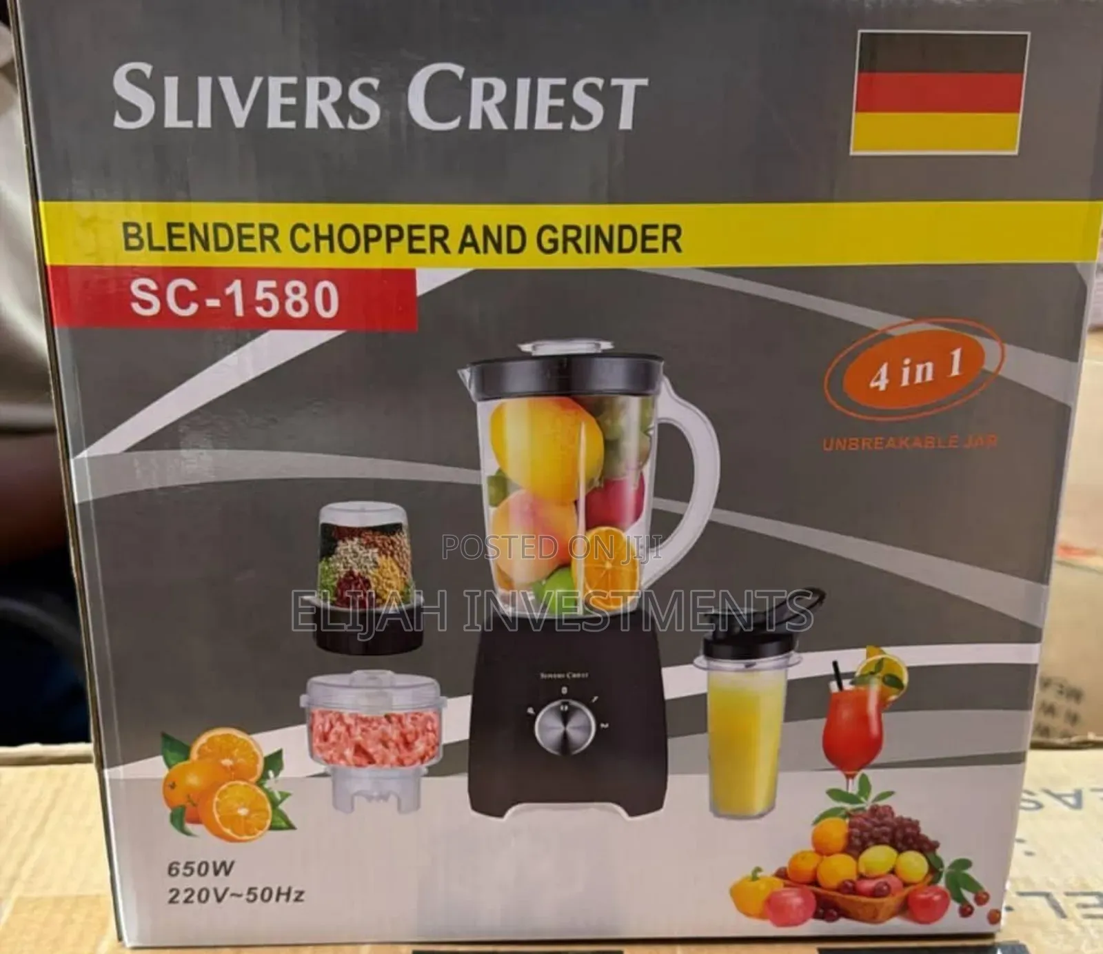 Slivers Criest Sc-1580 4-in-1 Blender, Chopper, and Grinder.