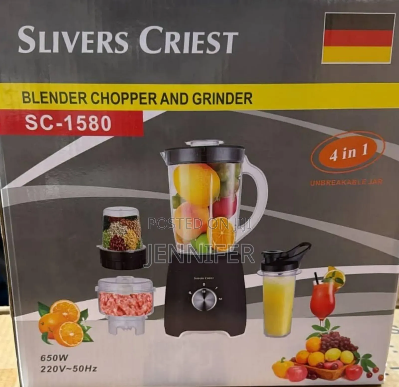 Slivers Criest Sc-1580 4-in-1 Blender, Chopper, and Grinder.