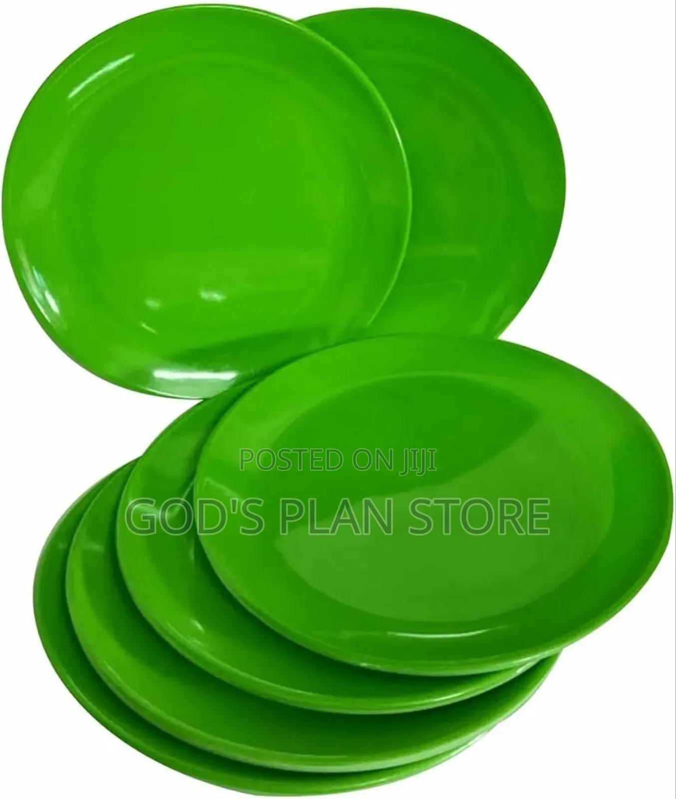 Generic Green Plastic Dinner Plates Dinner Plates 12pcs
