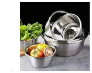 Set of 5 Stainless Steel Salad Bowls