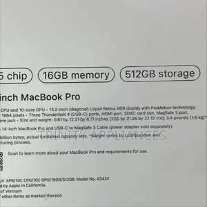New Laptop Apple MacBook Pro 2025 M5 14-inch 16GB Apple M5 SSD 512GB