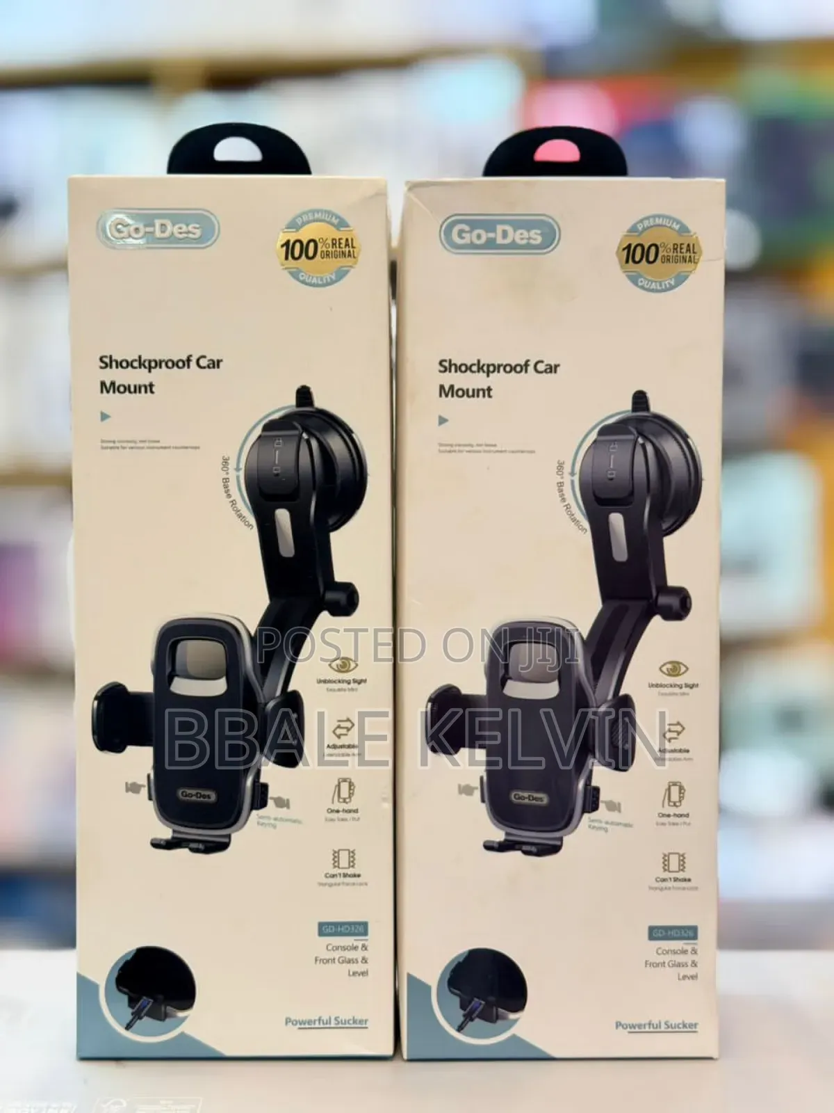 Go-Des Shockproof Car Mount Phone Holder 360° Adjustable Anti-Shock
