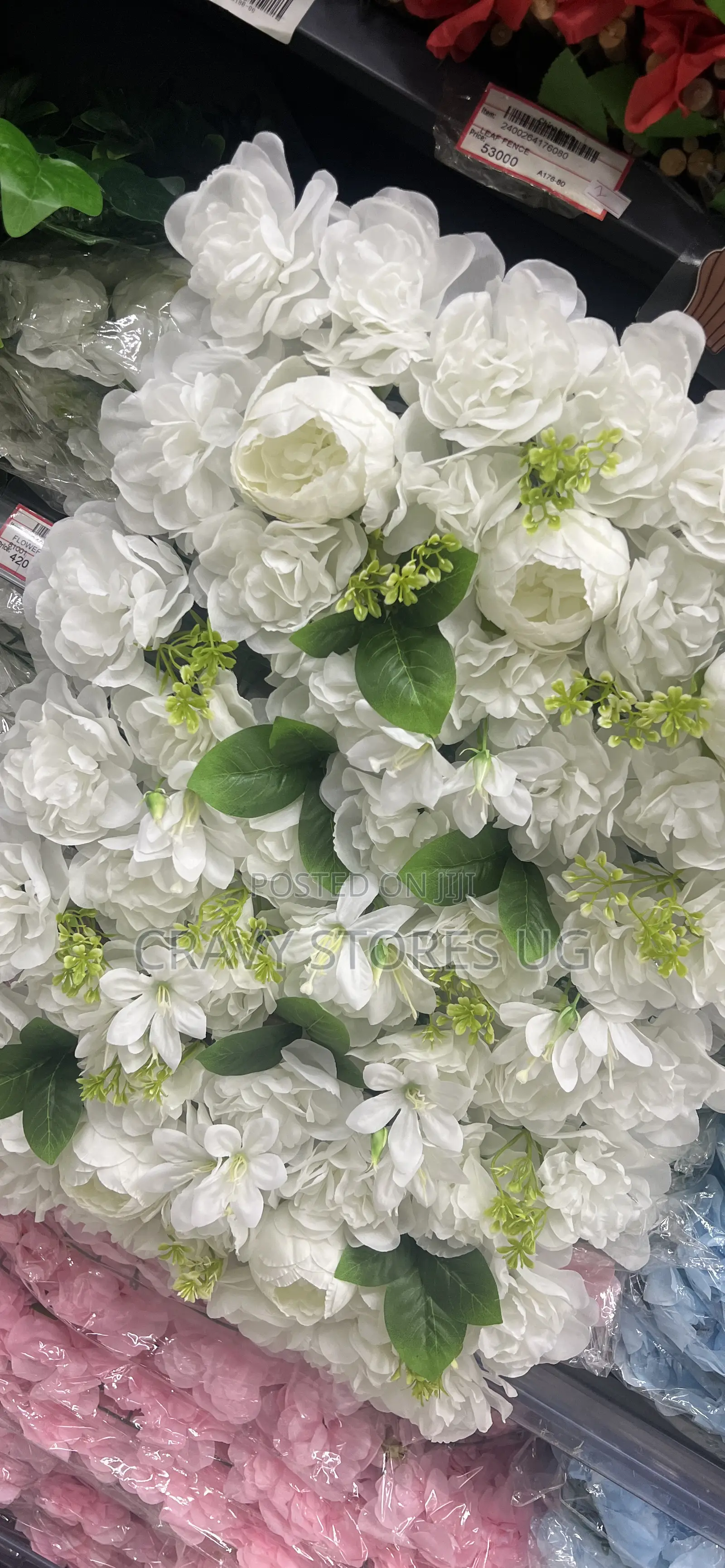 White Flower Artificial Wall Panel 40by60cm