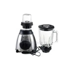 Hoffmans 1.5l Juice Blender 2 In 1 Glass With Mill Grater - Silver