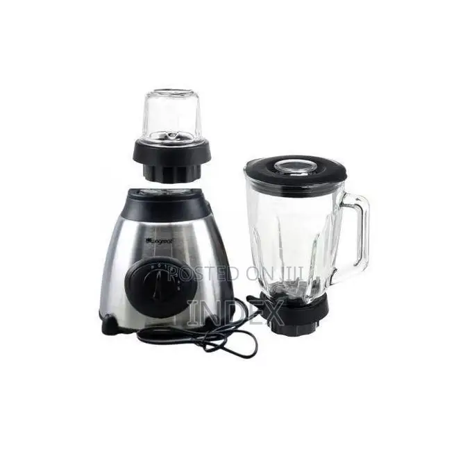 Hoffmans 1.5l Juice Blender 2 In 1 Glass With Mill Grater - Silver