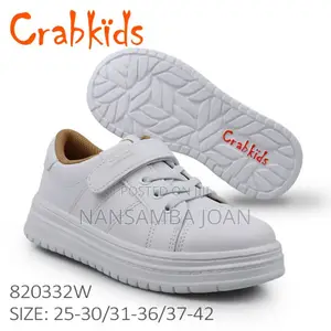 Back to Shoes Durable Crab Kid Sneakers -White