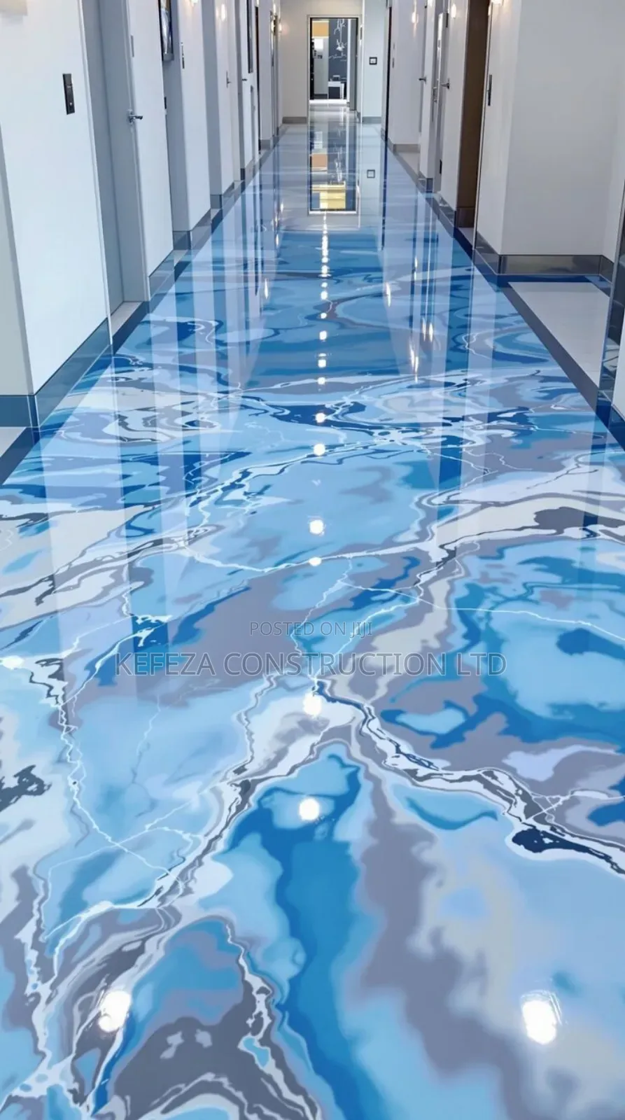 Blue and Grey Epoxy Flooring
