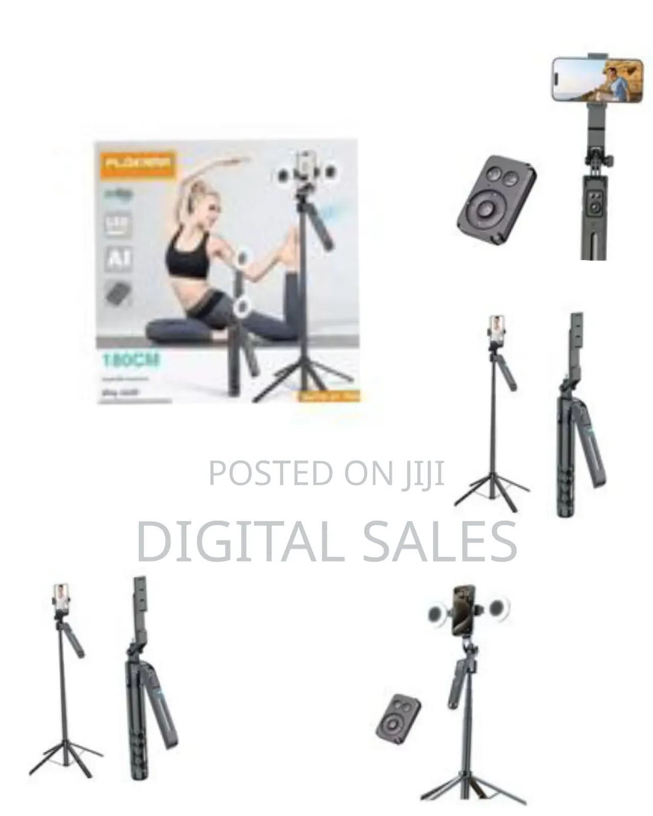 Intelligent Ai Selfie Stick Tripod With Remote - Multicolor