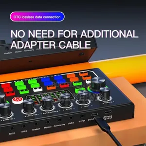 F009 Live Sound Card, Wireless Bluetooth Audio Podcast Mixer