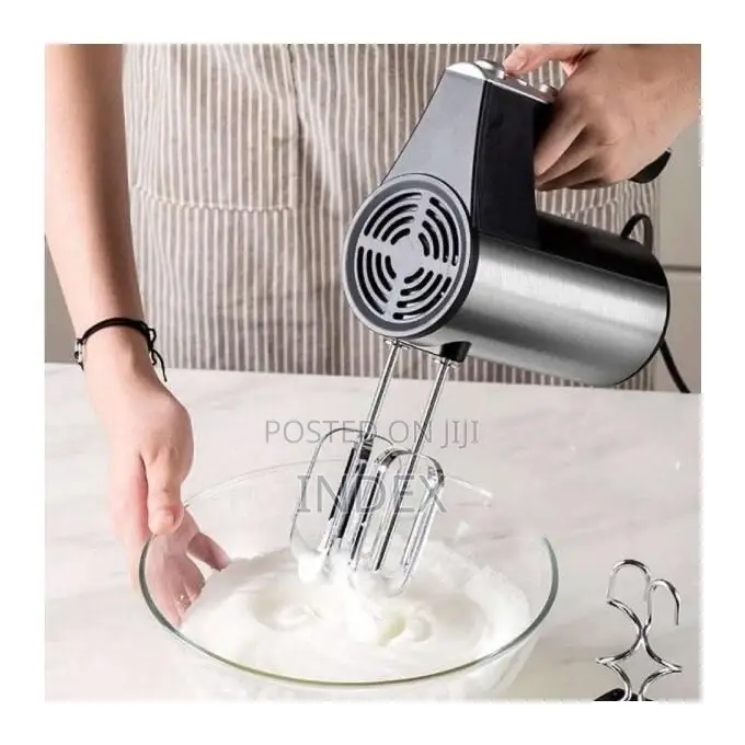 Hoffmans Hand Mixer With Beaters Dough Hook - Black /Silver