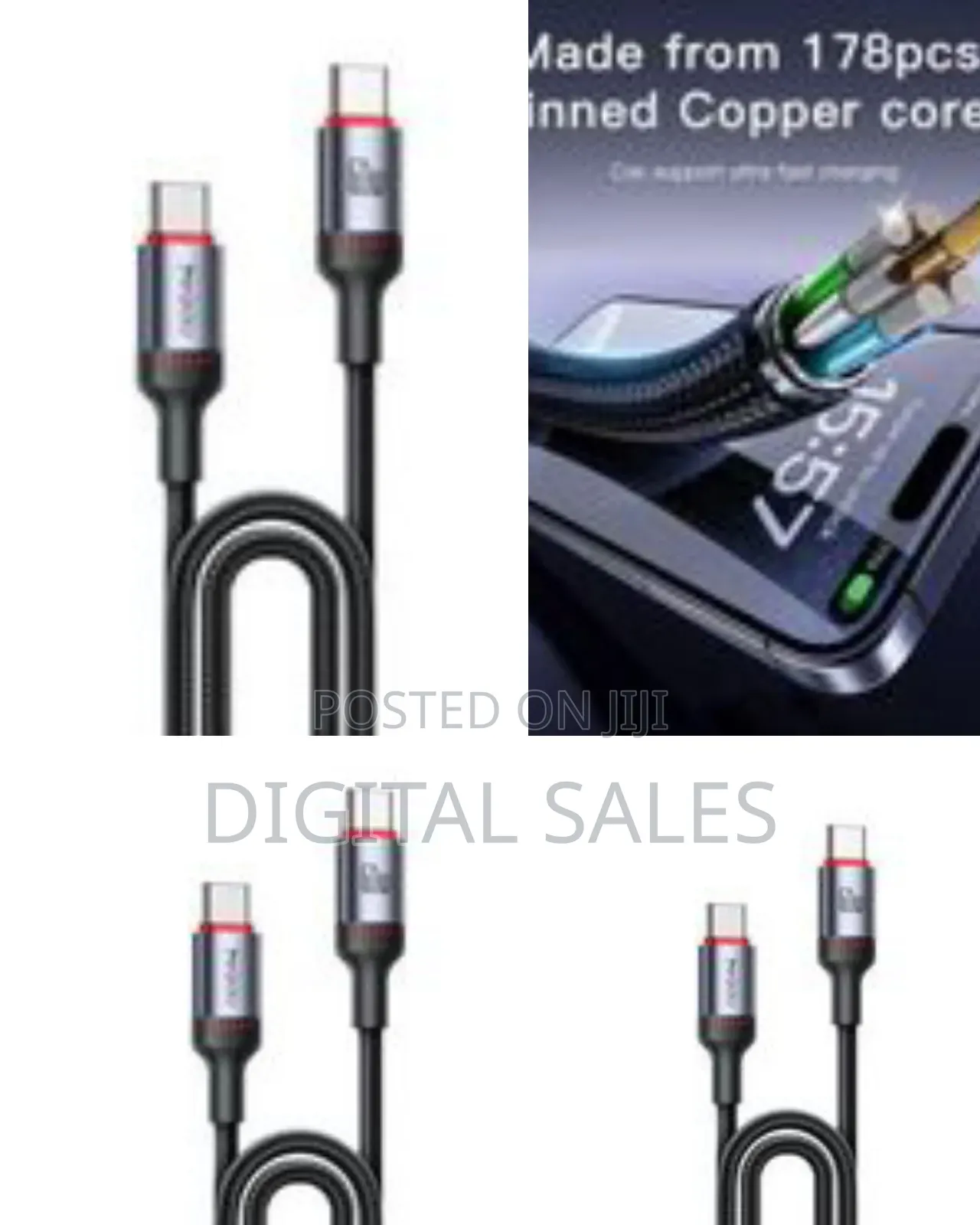 Yesido Dual Type-C Usb-C to Usb-C 3.5a 60w Fast Charging Cable