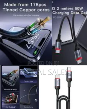 Yesido Dual Type-C Usb-C to Usb-C 3.5a 60w Fast Charging Cable