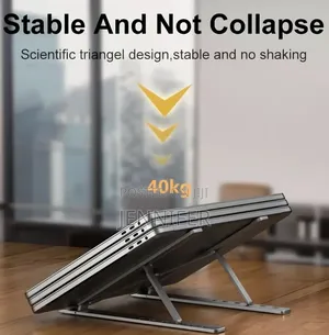 Portable, Adjustable, and Foldable Aluminum Laptop Stand.