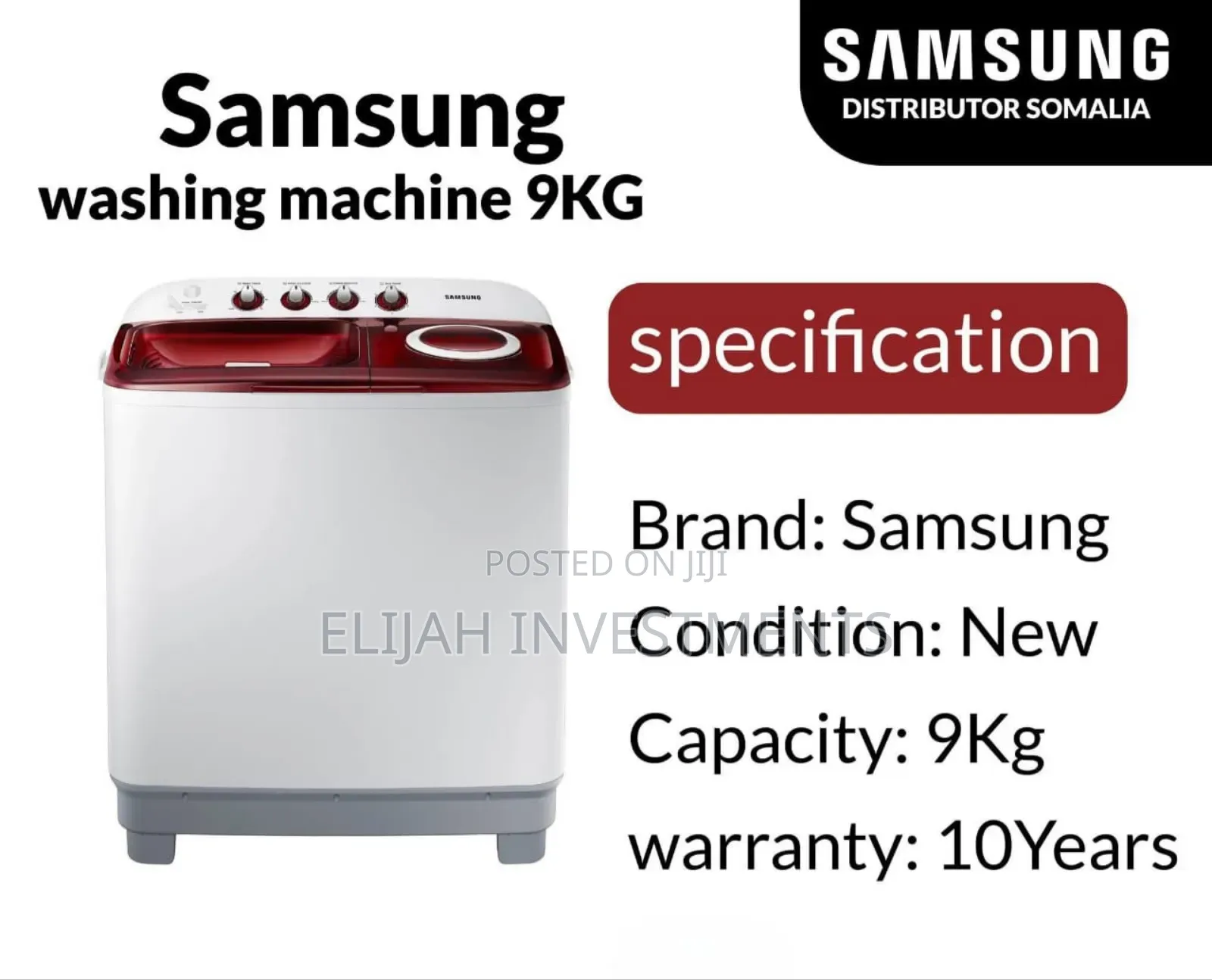 Samsung 9kg Twin Tub Washing Machine.
