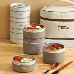 5 in 1 Food Flask With an Insulated Bag Carrier - White