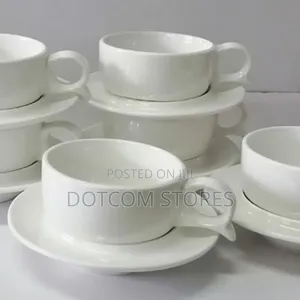 6 Pieces of Cuppucino Latte Espresso Coffee Cups and 6 Saucers