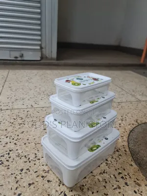 4pcs Airtight Plastic Storage Box Food Storage Box